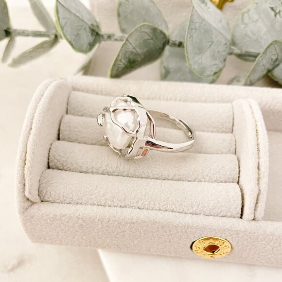 925 Sterling Silver Chunky Ring Square Boho Silver Statement Ring Unique Ring - Picture 4 of 8